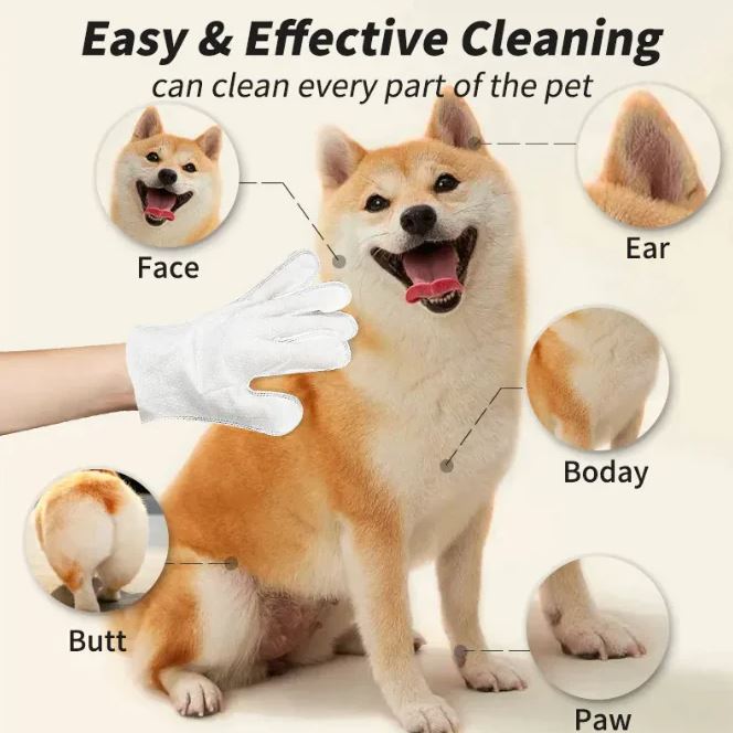 Pet Cleaning Gloves & Wipes